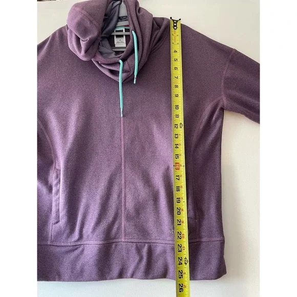 The North Face Purple Cowlneck Hoodie with Bright Blue Drawstring Size Large‎ - Picture 3 of 8